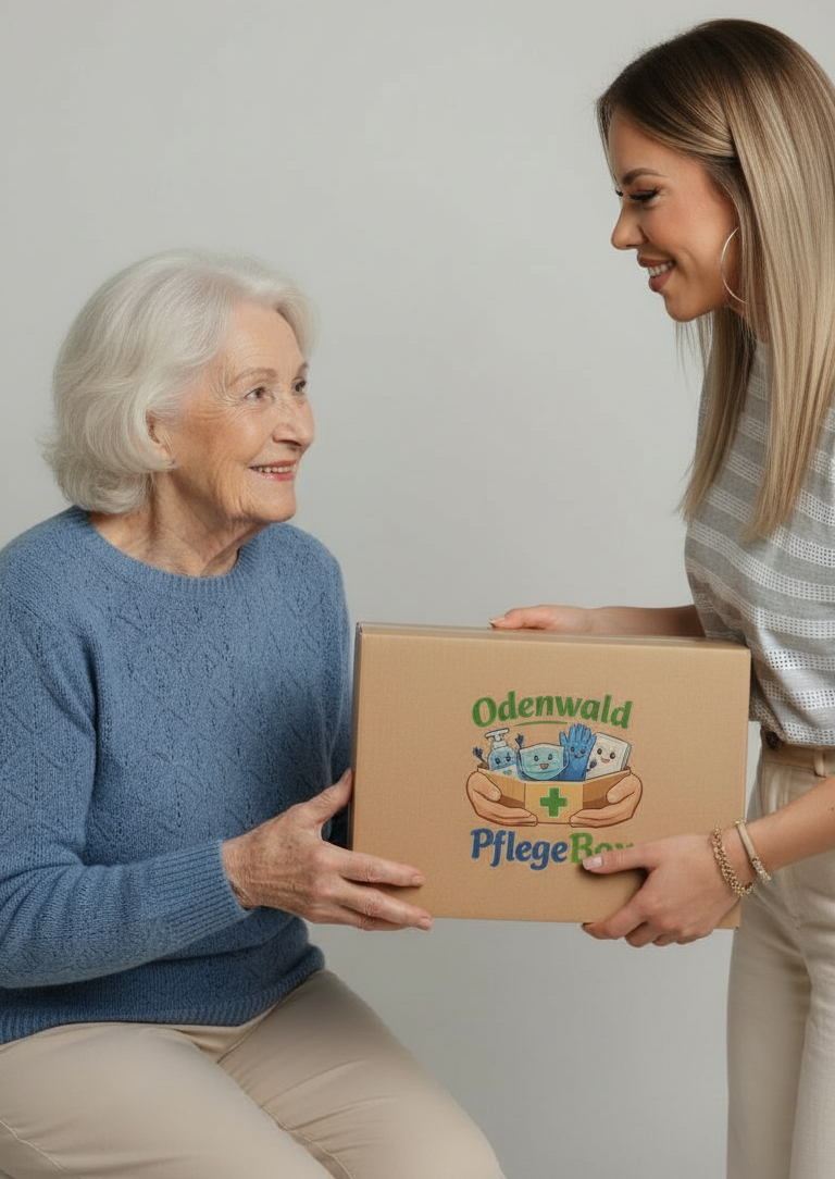 Team der Odenwald PflegeBox bei der Übergabe